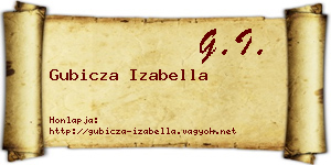 Gubicza Izabella névjegykártya
